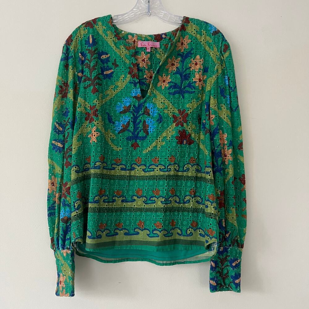Eva Franco Women's Mariette Full Sleeve Top Multicolor Size 6 NWT